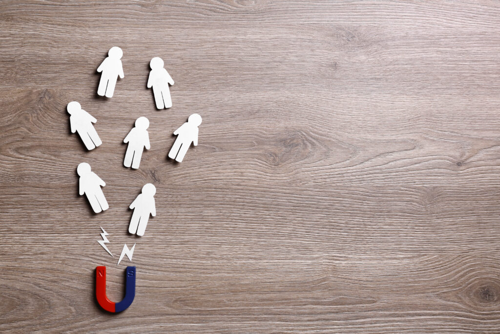 A minimalist marketing image representing effective lead magnets for customer growth.